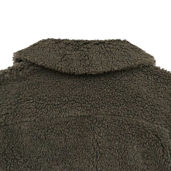 Lululemon Textured Fleece Button Jacket Womens 14 Dark Olive Lined Comfy Cozy - Picture 9 of 13